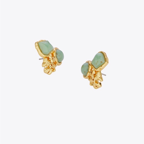 NWT Tory Burch Roxanne Cluster Stud Earring Color Mint - Picture 6 of 10